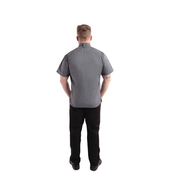 Koksbuis inktblauw met korte mouw en rits | Unisex maat XS-L