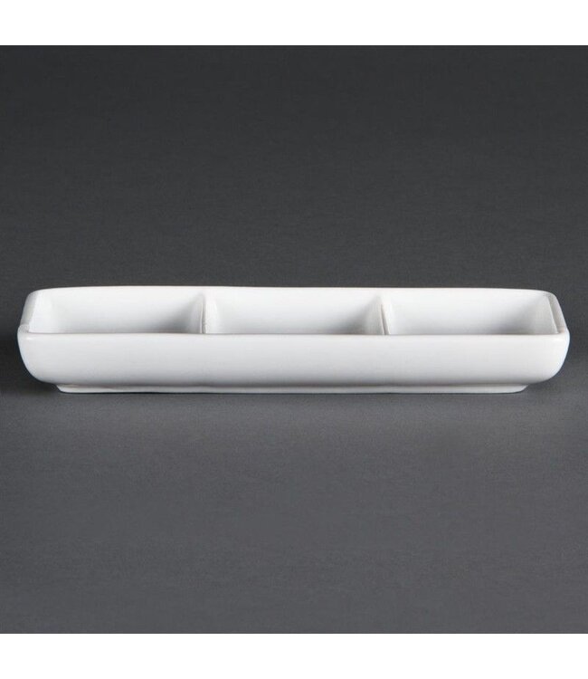 Verdeelschaaltje porselein 3 vaks | Per 12 stuks | 15cm