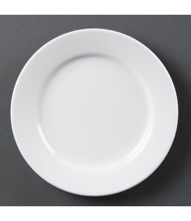 Bord met brede rand porselein | Per 12 stuks | Ø16,5cm