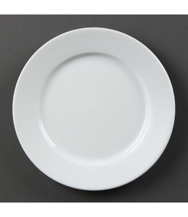 Bord met brede rand porselein | Per 12 stuks | Ø20cm