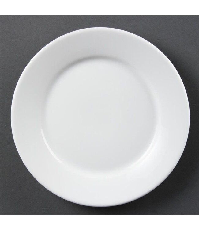 Bord met brede rand porselein | Per 12 stuks | Ø23cm