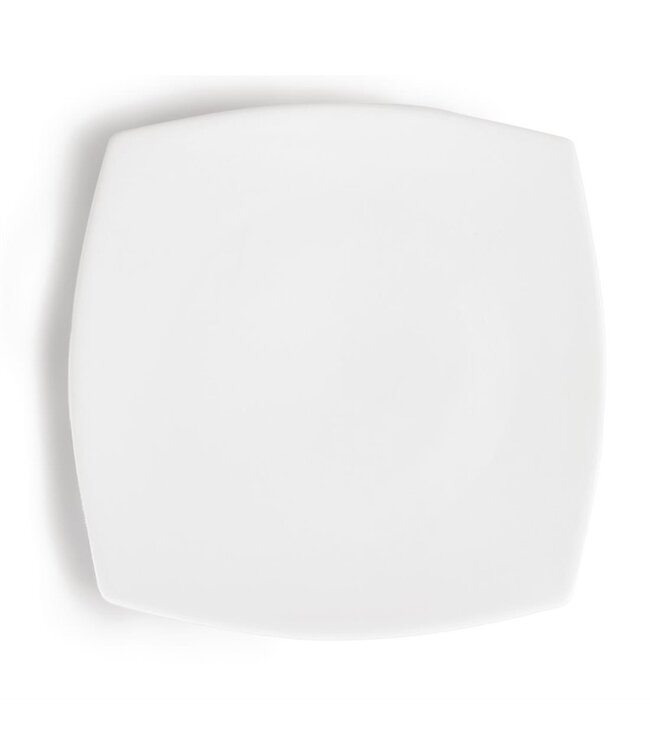 Vierkante borden met afgeronde hoeken porselein | Per 6 stuks | Ø27cm