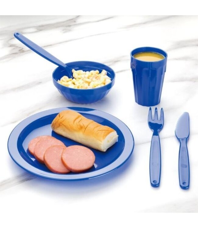 Polycarbonaat borden blauw | 12 stuks | Ø23cm