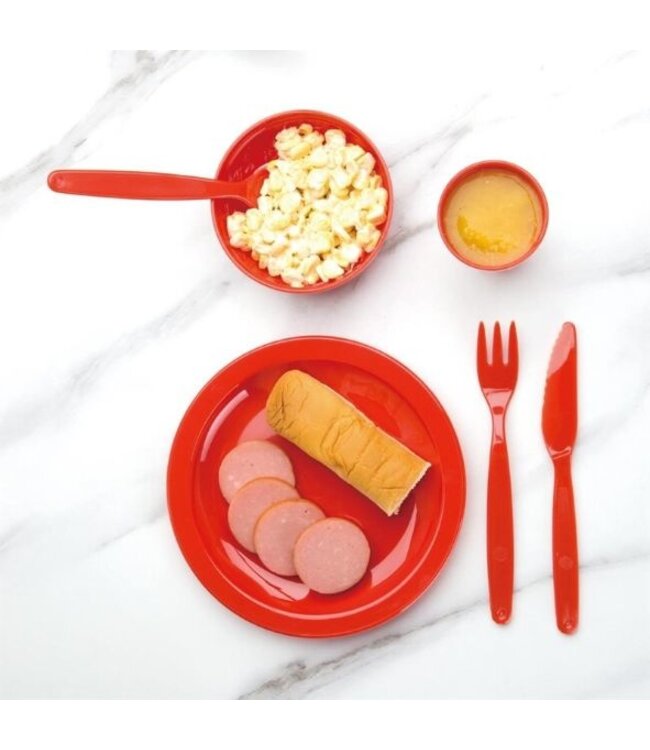 Polycarbonaat borden rood | 12 stuks | Ø23cm