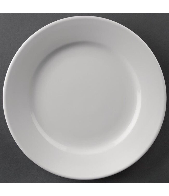 Bord porselein Athena | brede rand | 20cm | per 12 stuks