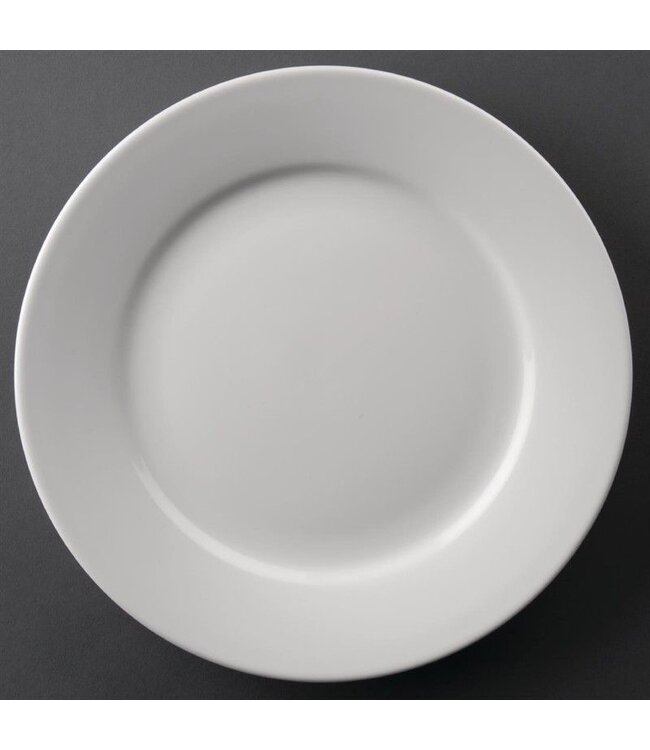 Bord porselein Athena | brede rand | 23cm | per 12 stuks