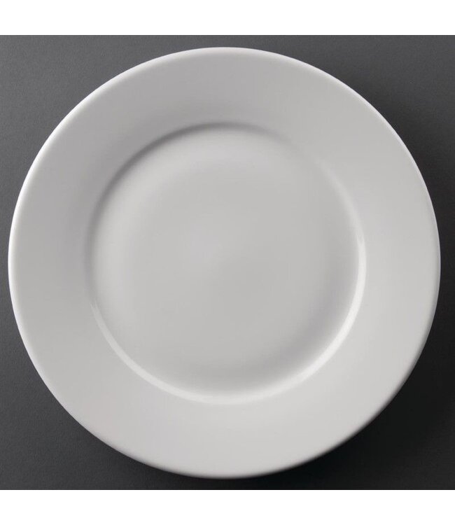 Bord porselein Athena | brede rand | 25cm | per 12 stuks