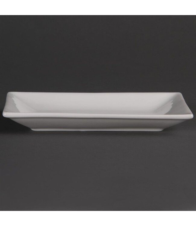 Rechthoekige serveerschaal porselein | Per 6 stuks | 20x13cm
