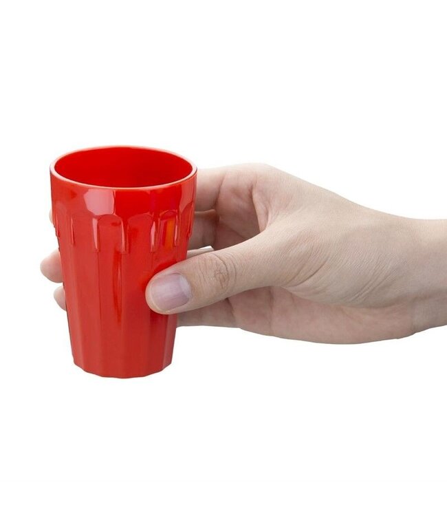 Stapelbare polycarbonaat bekers rood | 12 stuks | 14cl