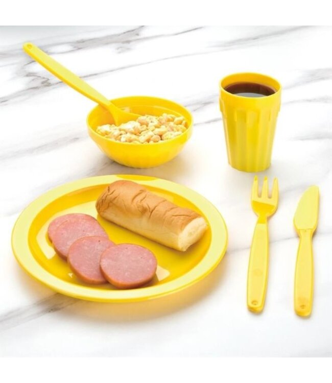 Stapelbare polycarbonaat fruitschalen geel | 12 stuks | Ø10cm