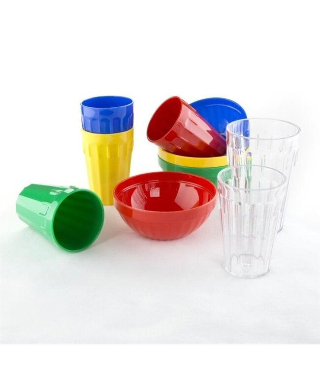 Stapelbare polycarbonaat fruitschalen blauw | 12 stuks | Ø10cm