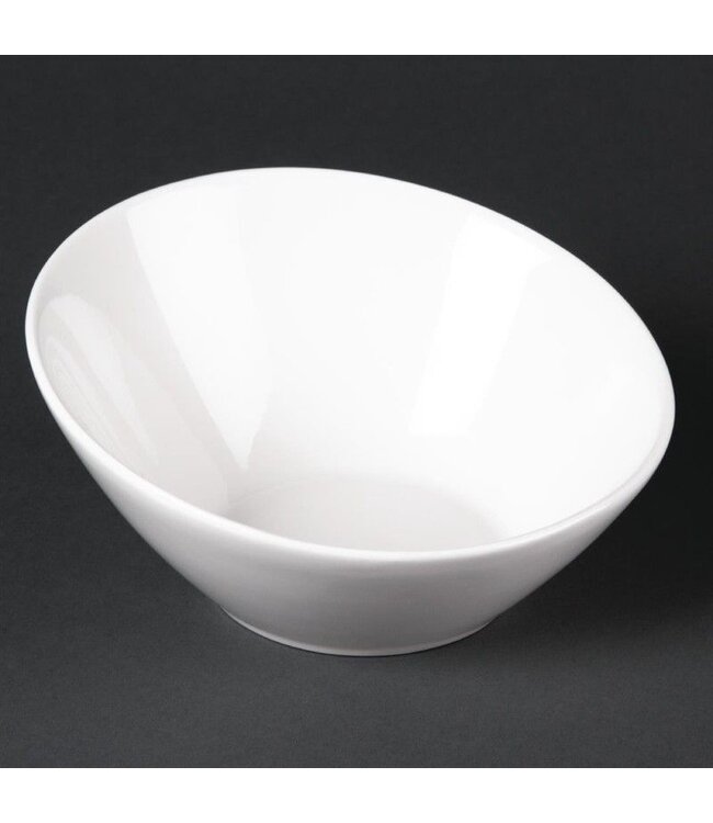 Hellende ovale schalen Lumina porselein | 6 stuks | Ø14,8cm