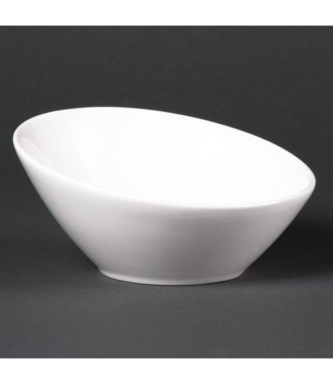 Hellende ovale schalen Lumina porselein | 6 stuks | Ø14,8cm
