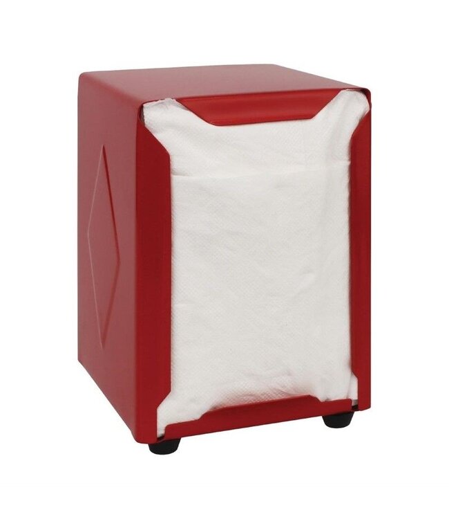 Dubbelzijdige servettendispenser RVS - Rood