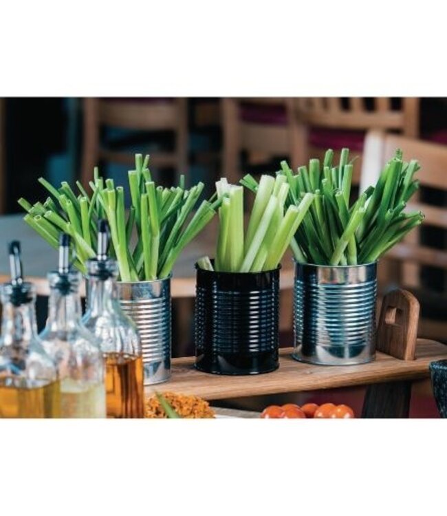 Stalen bestekbeker zilver - Ø9cm