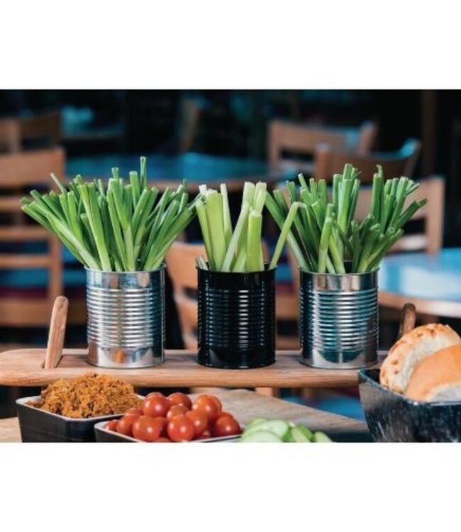 Stalen bestekbeker zilver - Ø9cm