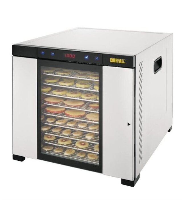 Voedseldroger Buffalo - 10 RVS trays