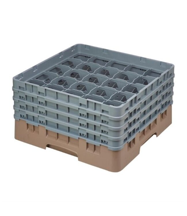 Glazenkorf Cambro met 25 compartimenten - 50x50x(H)26,7cm - glashoogte 21,5cm