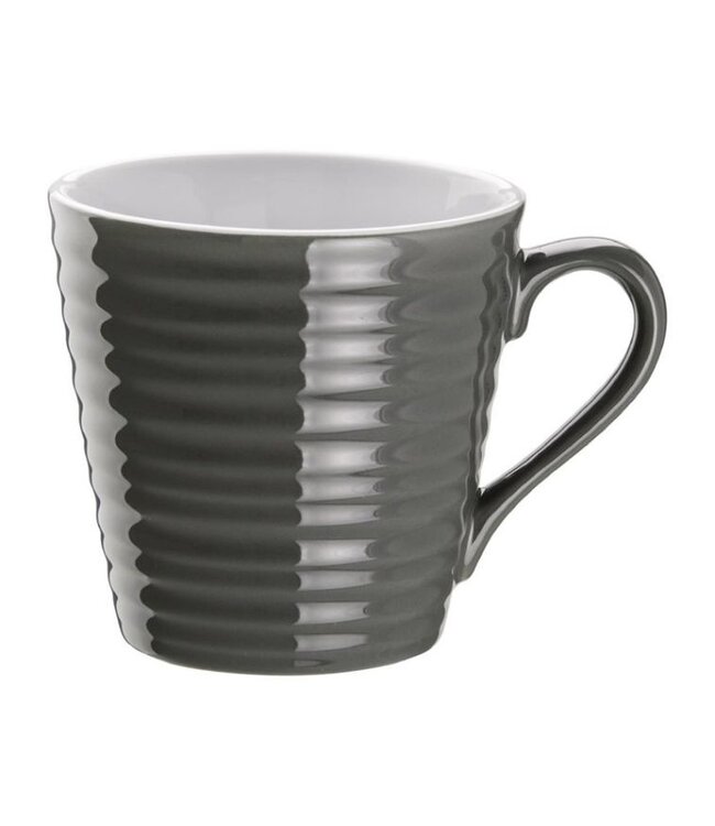 Koffiemokken grijs Olympia porselein | 6 stuks | 34cl