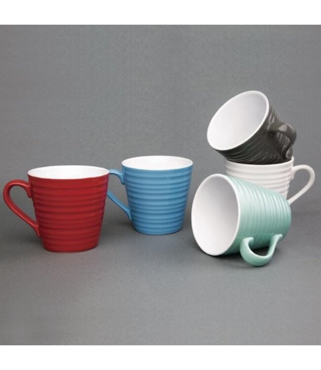 Koffiemokken grijs Olympia porselein | 6 stuks | 34cl