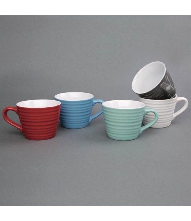 Koffiemokken rood Olympia porselein | 6 stuks | 23cl