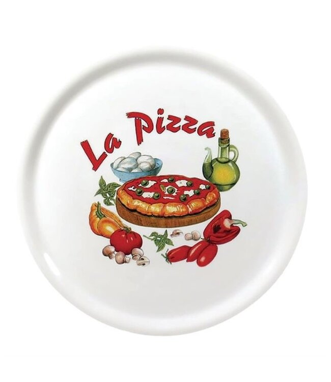 Gedecoreerde pizzaborden porselein | Design 3 | Ø31cm | Per 6 stuks