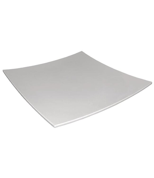 Vierkant bord met gebogen rand melamine - wit - 31x31cm