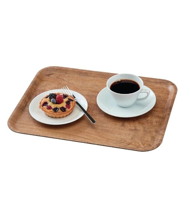 Dienblad met houtlook - Bruin olijf - 43x33cm