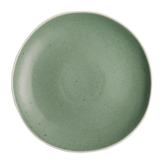 Herziening ijsje Botsing Groen bord van Chia porselein - set van 6 - Ø27cm groen bord - HorecaRama