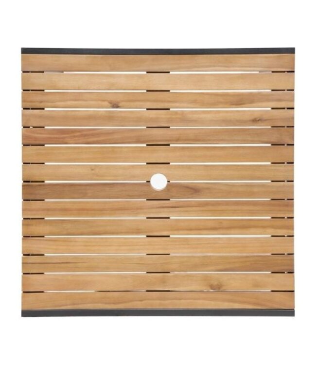 Terrastafel acaciahout en staal - vierkant 80x80cm