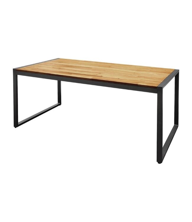 Industriële tafel acaciahout en staal - 180x90x(h)74cm