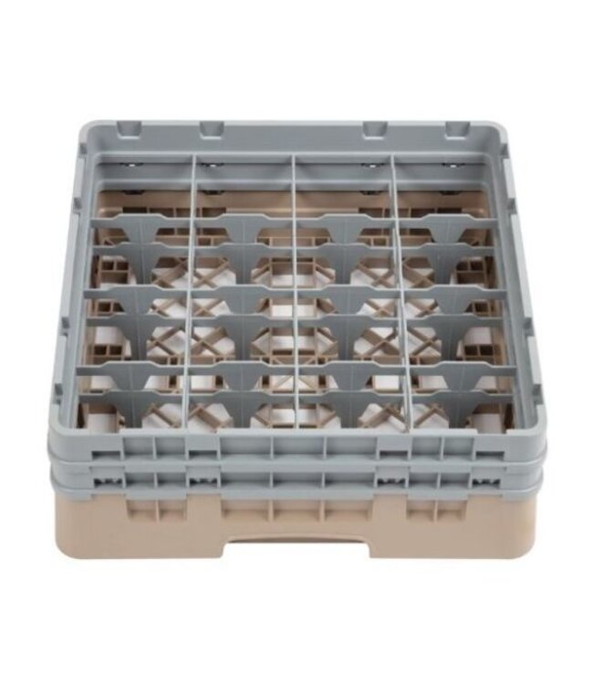 Cambro Glazenkorf Cambro met 16 compartimenten - 50x50x(H)18,4cm - glashoogte 13,3cm