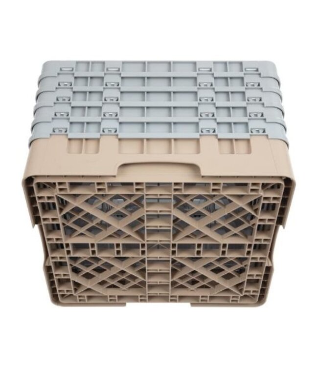 Glazenkorf Cambro met 16 compartimenten - 50x50x(H)30,8cm - glashoogte 25,7cm