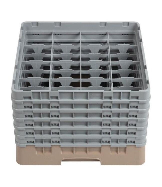 Cambro Glazenkorf Cambro met 16 compartimenten - 50x50x(H)34,9cm - glashoogte 29,8cm