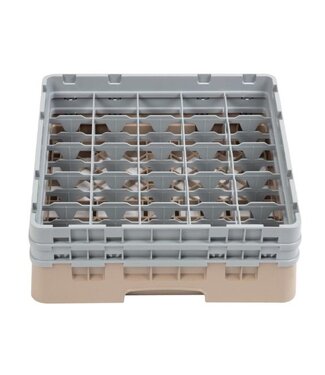 Cambro Glazenkorf Cambro met 25 compartimenten - 50x50x(H)18,4cm - glashoogte 13,3cm