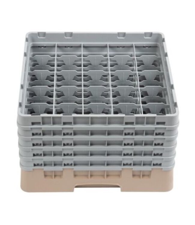 Glazenkorf Cambro met 25 compartimenten - 50x50x(H)30,8cm - glashoogte 25,7cm