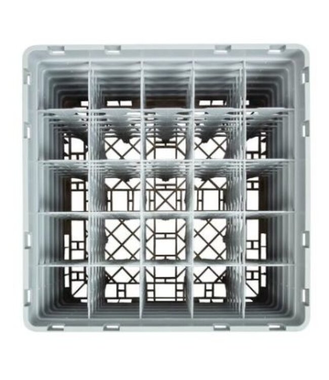 Glazenkorf Cambro met 25 compartimenten - 50x50x(H)34,9cm - glashoogte 29,8cm