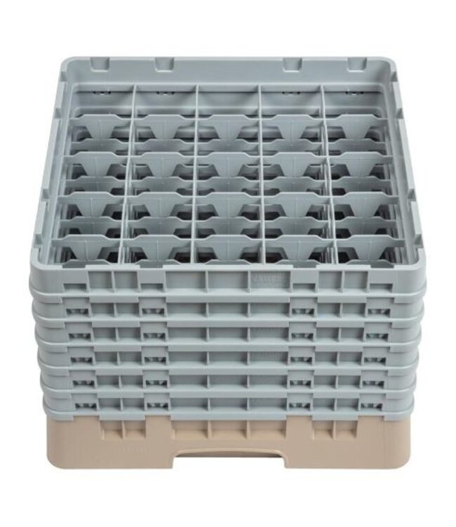 Glazenkorf Cambro met 25 compartimenten - 50x50x(H)34,9cm - glashoogte 29,8cm