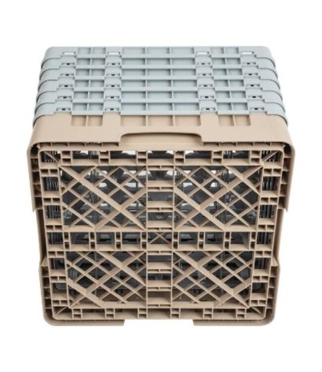 Glazenkorf Cambro met 25 compartimenten - 50x50x(H)34,9cm - glashoogte 29,8cm