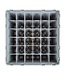 Glazenkorf Cambro met 36 compartimenten - 50x50x(H)34,9cm - glashoogte 29,8cm