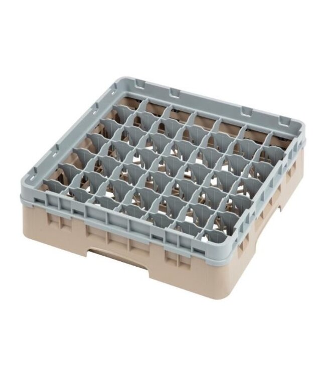 Glazenkorf Cambro met 49 compartimenten - 50x50x(H)14,3cm - glashoogte 9,2cm