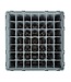 Glazenkorf Cambro met 49 compartimenten - 50x50x(H)30,8cm - glashoogte 25,7cm