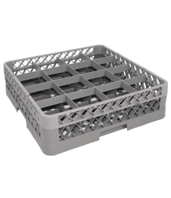Glazenkorf opzetrand met 16 compartimenten - 50x50x(h)4,5cm