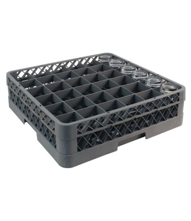 Glazenkorf opzetrand met 36 compartimenten - 50x50x(h)4,5cm