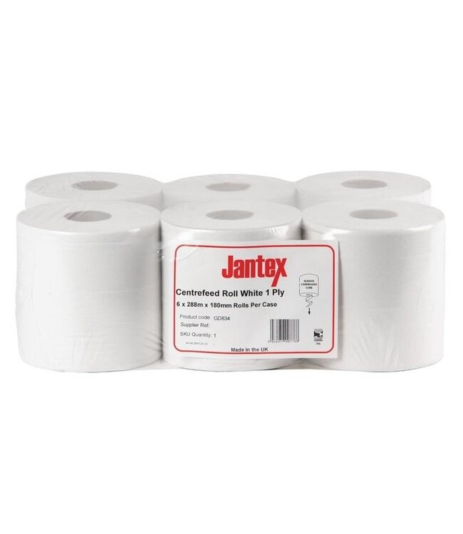 Navulling centerfeed dispenser large - wit 1-laags - 6 rollen