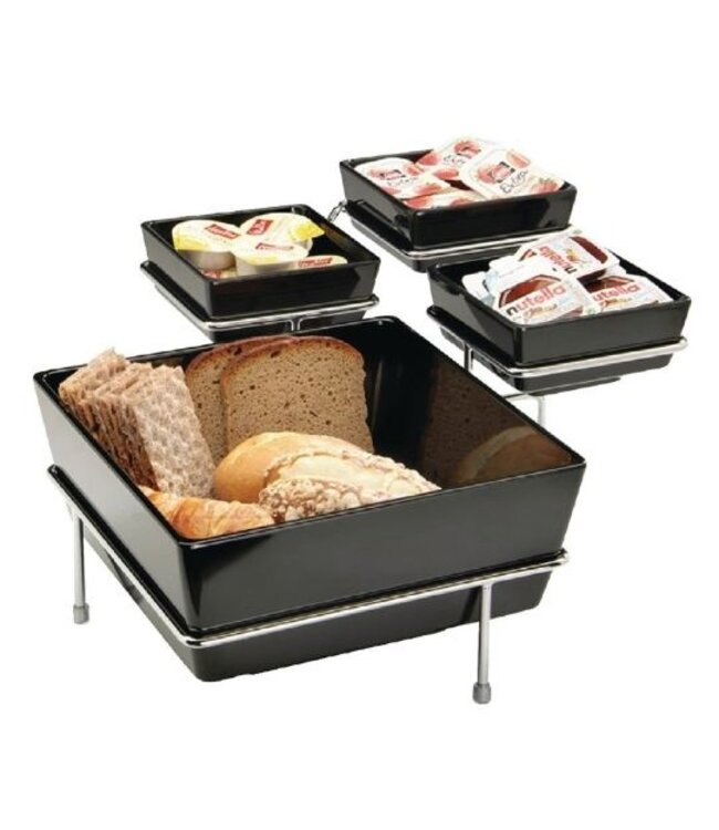 Melamine kom vierkant Float - zwart - 9 x 9 x (h)4,5cm