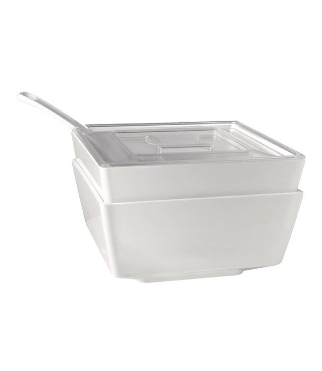 Melamine kom vierkant Float - wit - 19 x 19 x (h)9,5cm