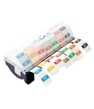 Meervoudige sticker dispenser met oplosbare kleurcode stickers - 25mm