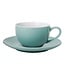 Schotels voor koffie en Cappuccinokop Olympia Café porselein - aqua - 12 stuks - Ø15,8cm