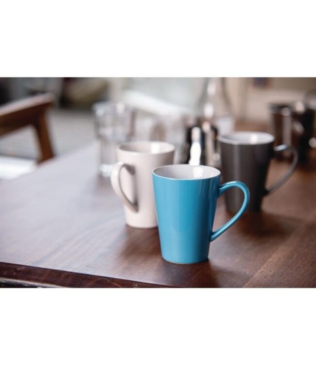Latte bekers Olympia Café porselein - grijs - 12 stuks - 34cl